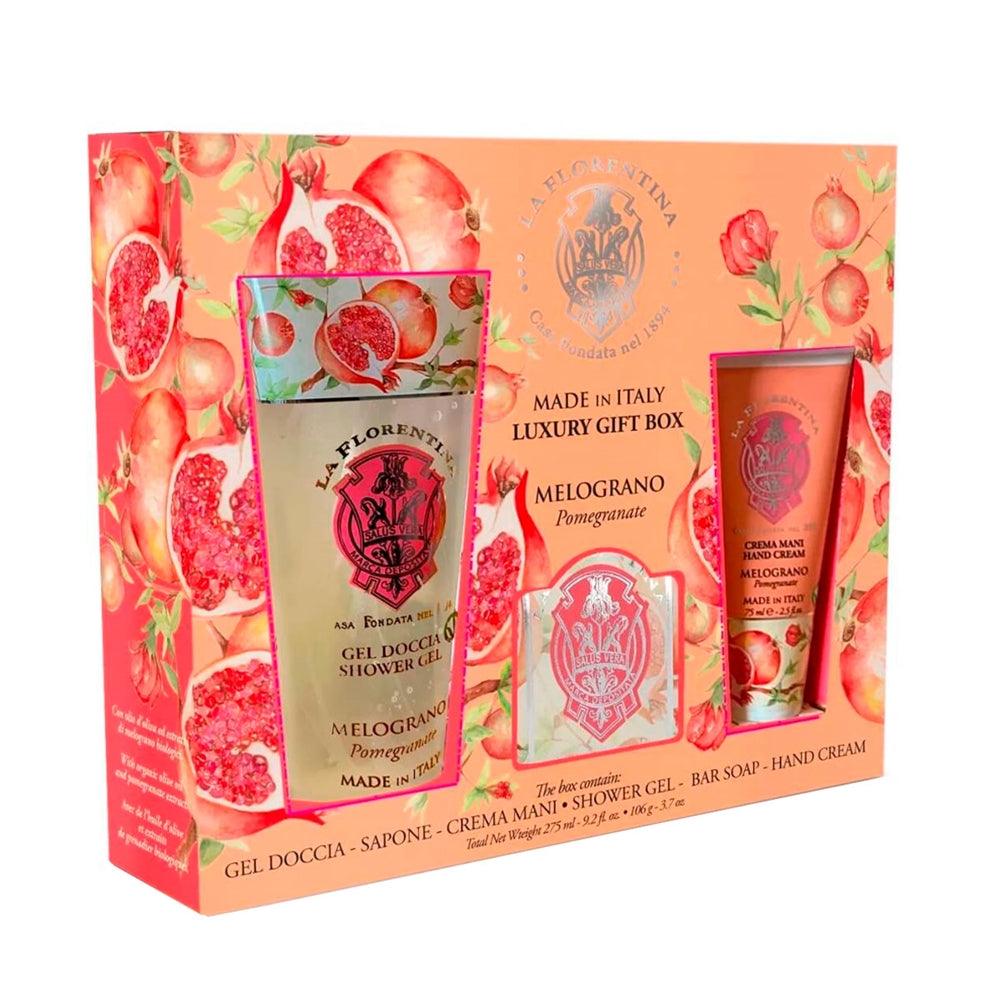 La Florentina Kit Big Ritual Pomegranate Creme P/ Mão+Sabão em Barra+Gel de Banho