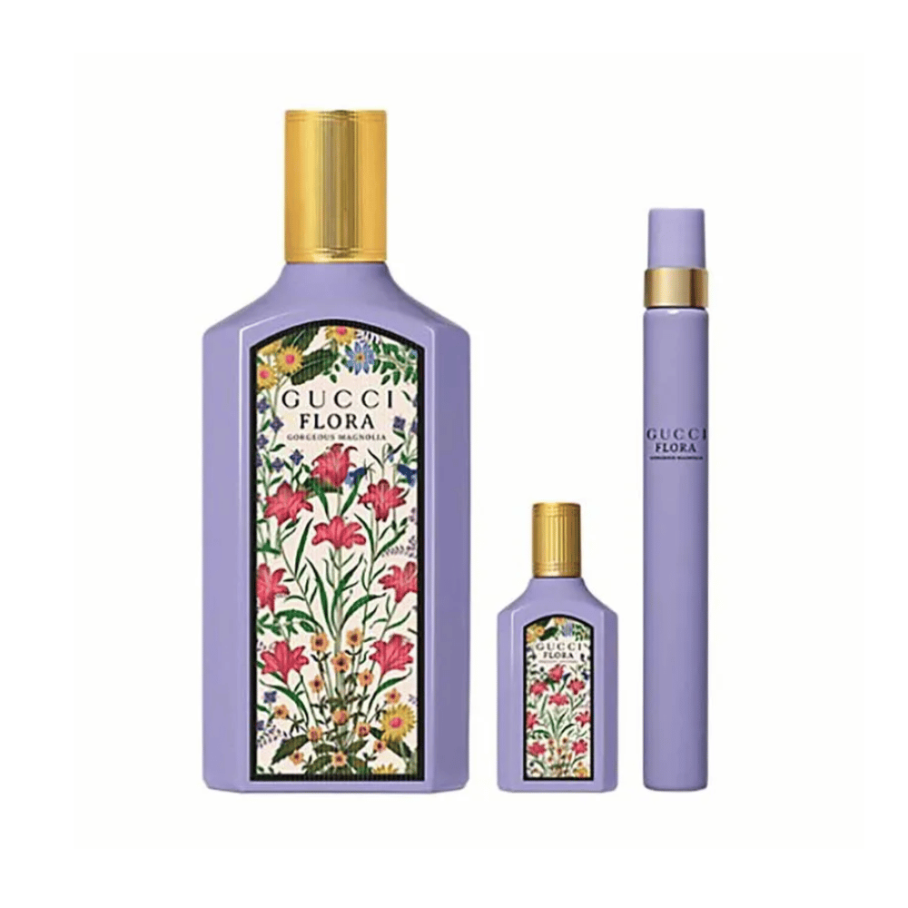 Gucci Kit Flora Magnolia Eau de Parfum Feminino + Travel Size + Miniatura