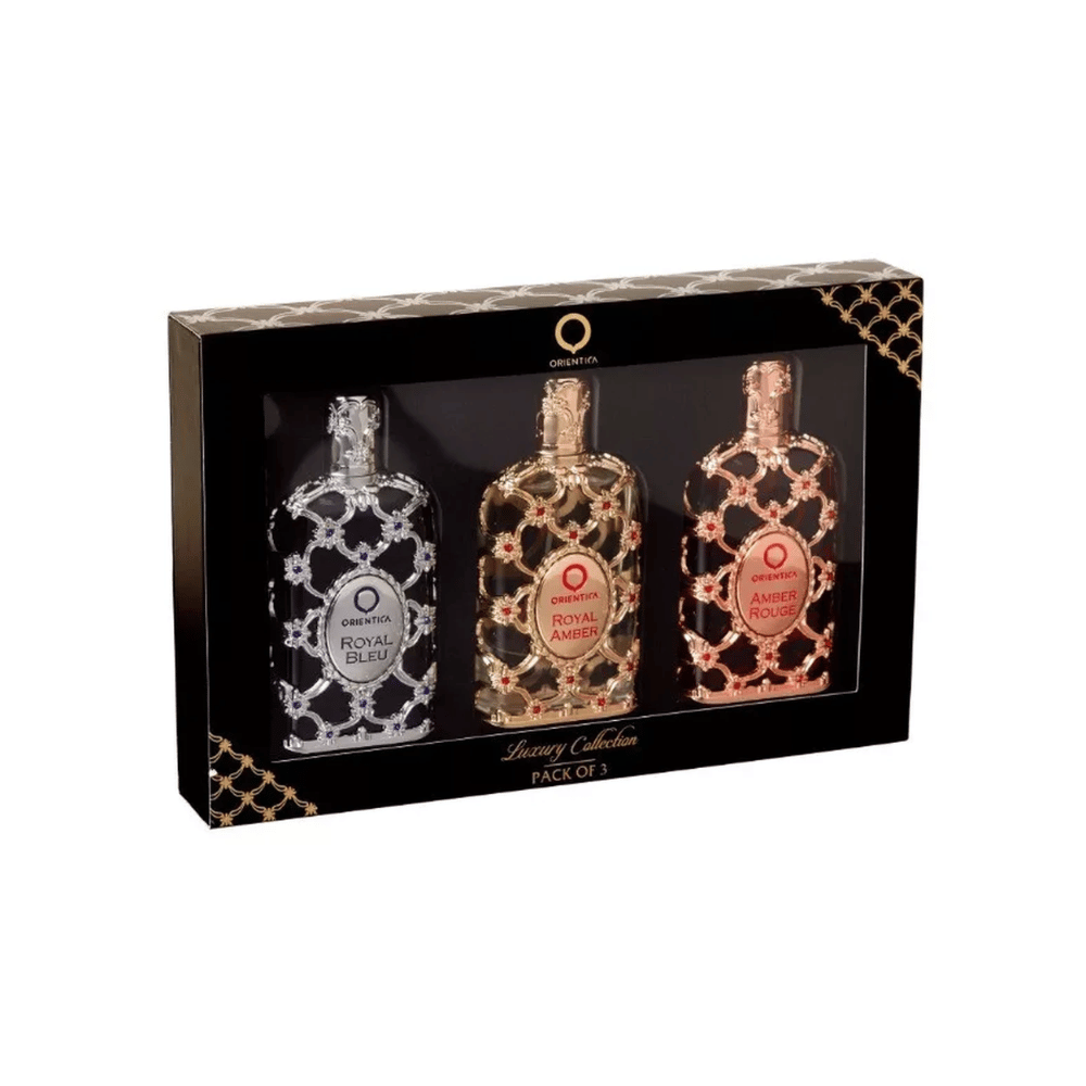 Orientica Kit Amber Rouge + Royal Amber + Royal Bleu Eau de Parfum Unissex