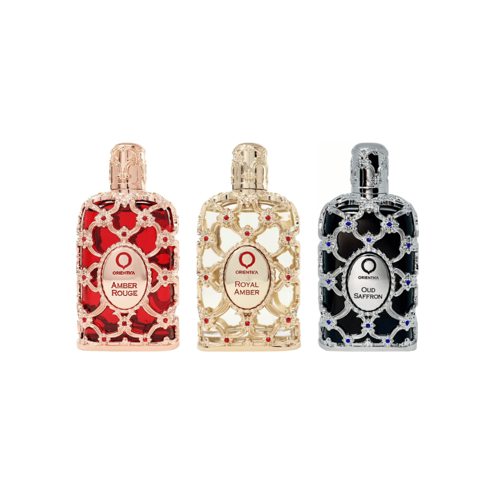 Orientica Kit Amber Rouge + Royal Amber + Oud Saffron Eau de Parfum Unissex