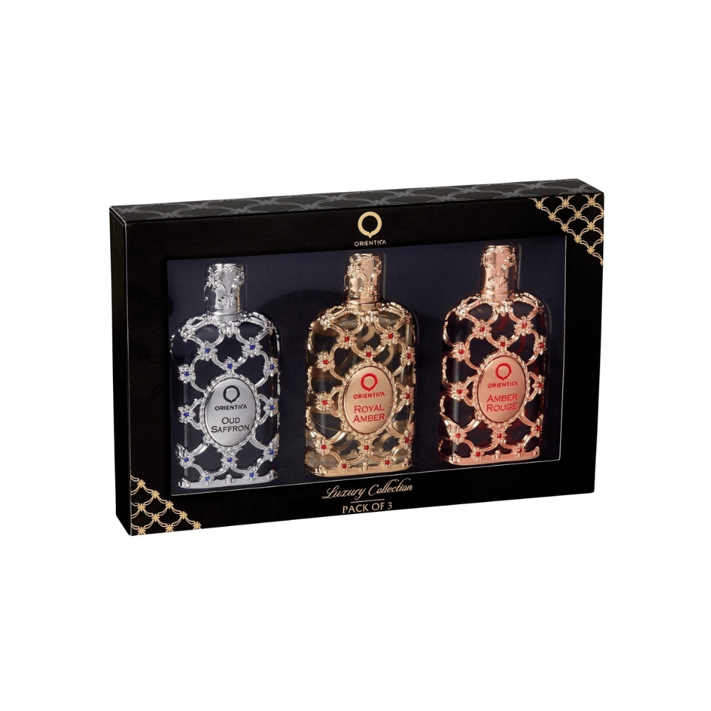 Orientica Kit Amber Rouge + Royal Amber + Oud Saffron Eau de Parfum Unissex