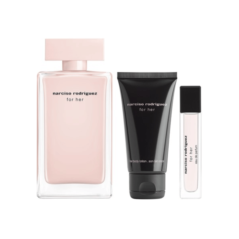 Narciso Rodriguez Kit For Her Eau de Parfum Feminino + Body Lotion + Travel Size