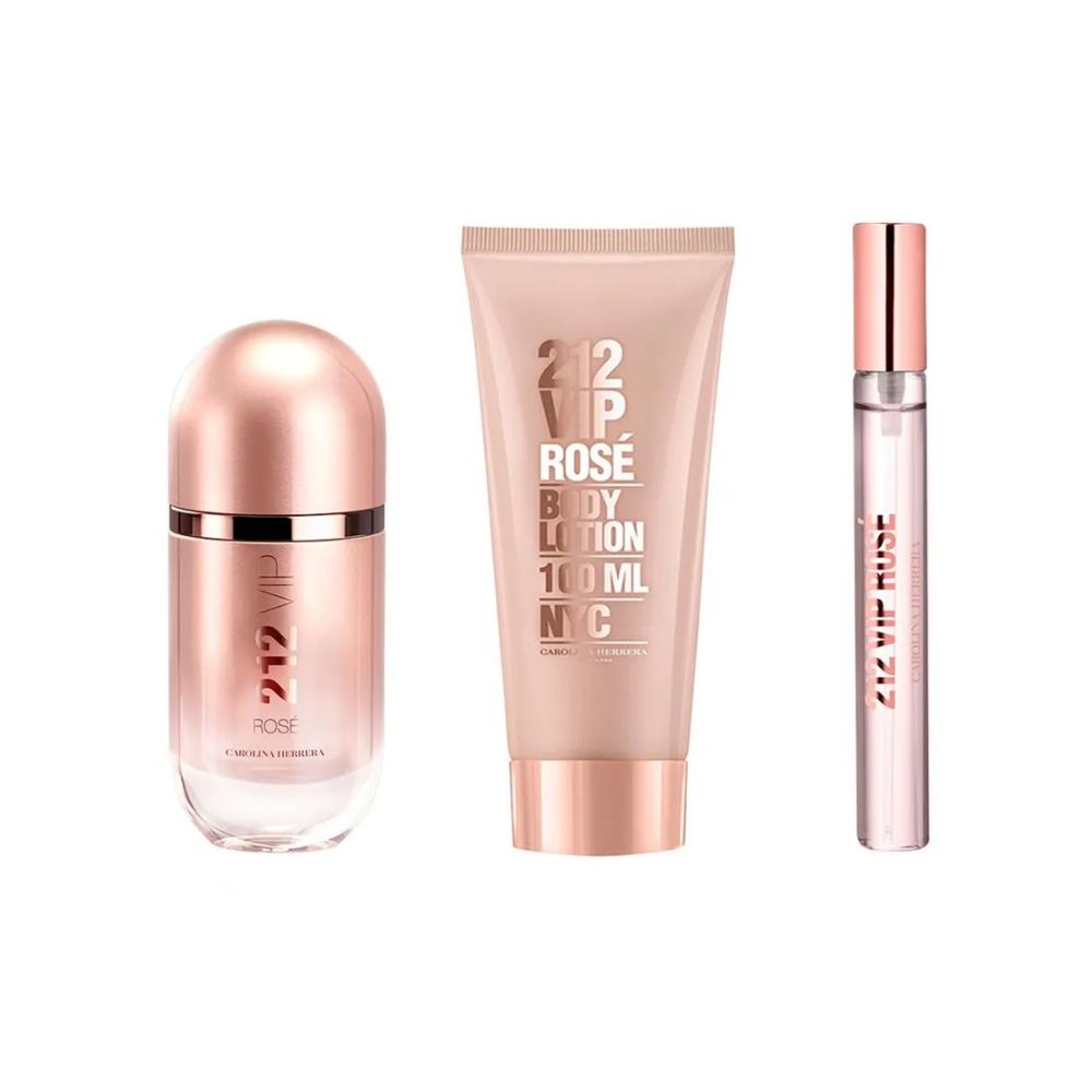 Carolina Herrera Kit 212 VIP Rose Eau de Parfum Feminino + Body Lotion + Travel Size