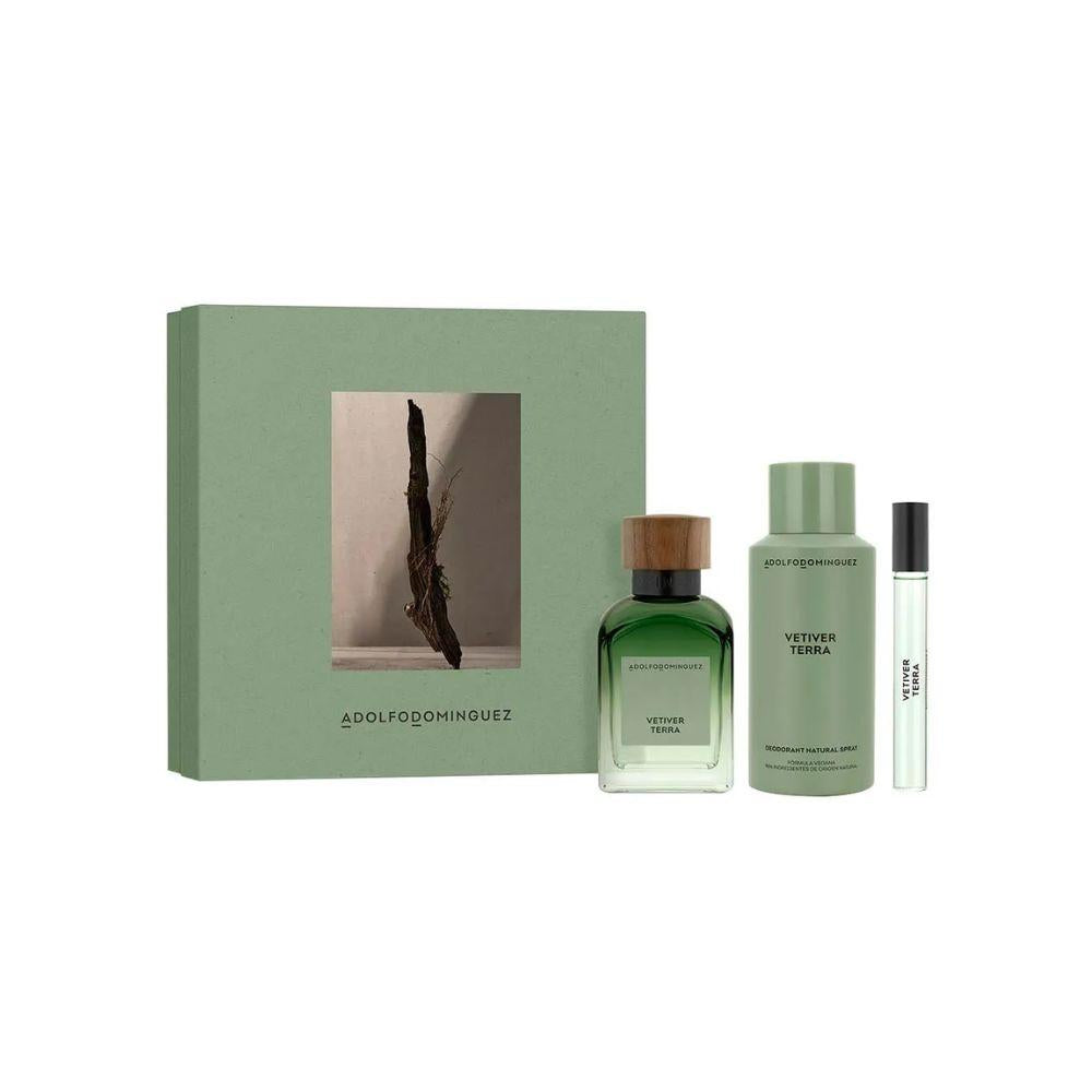 Adolfo Dominguez Kit Vetiver Terra Eau de Parfum Masculino + Desodorante + Travel