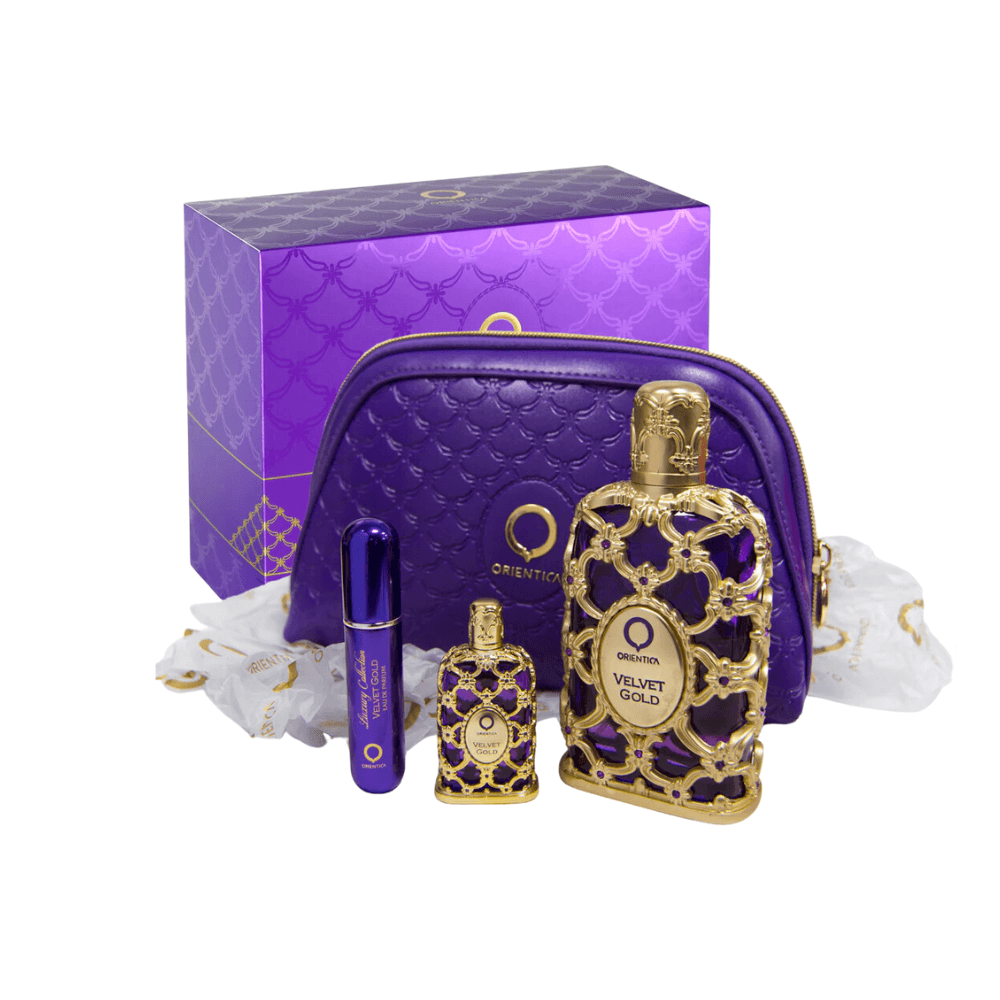 Orientica Kit Velvet Gold Eau de Parfum Feminino + Miniatura + Nécessaire + Atomizer