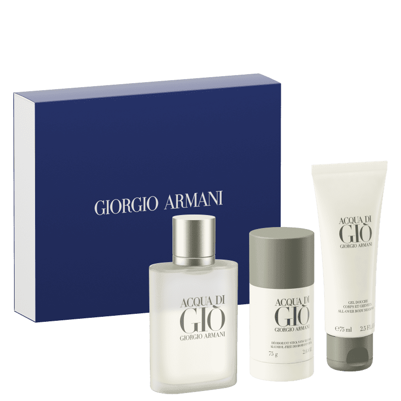 Giorgio Armani Kit Acqua Di Gio Eau de Toilette Masculino + After Shave Balm + Desodorante