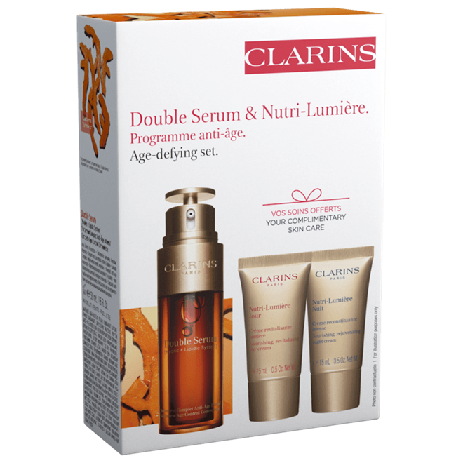 Clarins Kit Double Serum+Nutri Lumiere Jour+Nutri Lumiere Nuit