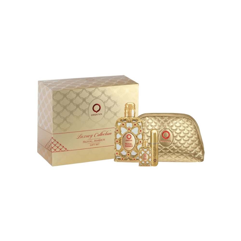 Orientica Kit Royal Amber Eau de Parfum + Miniatura + Necessaire + Atomizador Feminino