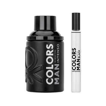 Coffret Benetton Kit Colors Black Intense Eau de Parfum Masculino + Travel Size Imagem principal do produto