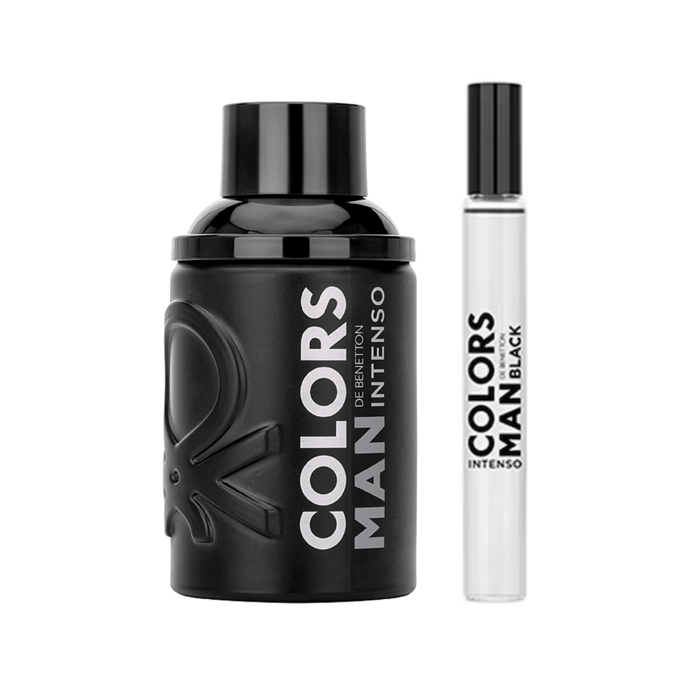 Coffret Benetton Kit Colors Black Intense Eau de Parfum Masculino + Travel Size