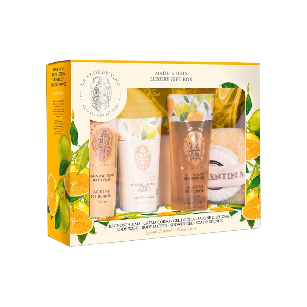 La Florentina Kit SPA Boboli Citrus Sabonete Líquido + Sabonete + Loção + Gel + Esponja