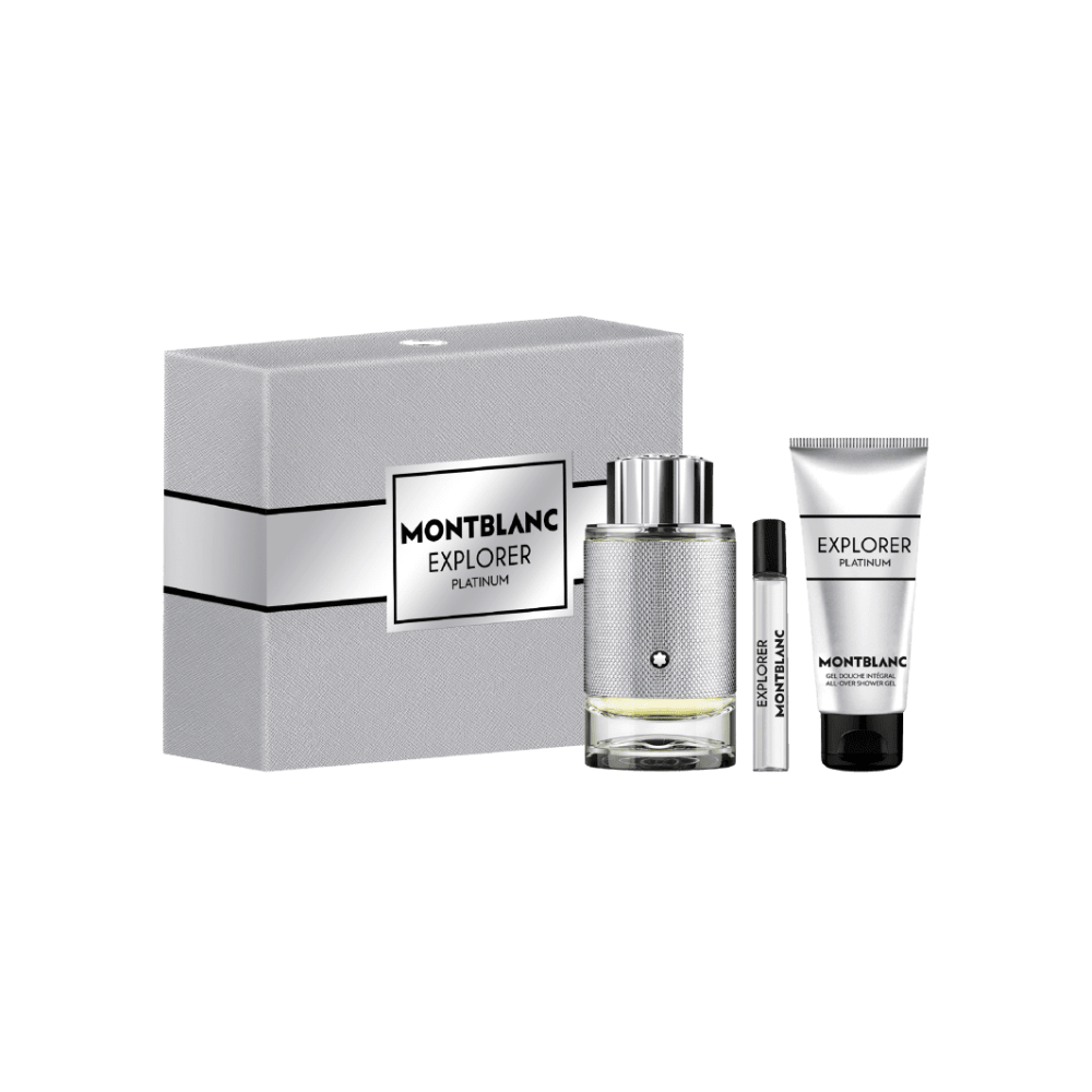 Montblanc Kit Explorer Platinum Masculino + Travel + Shower Gel