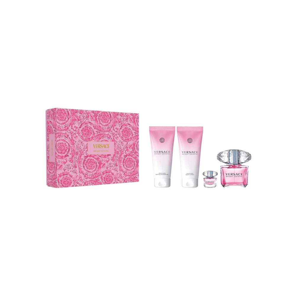 Versace Kit Bright Crystal Eau de Toilette Feminino + Shower Gel + Body Lotion + Miniatura