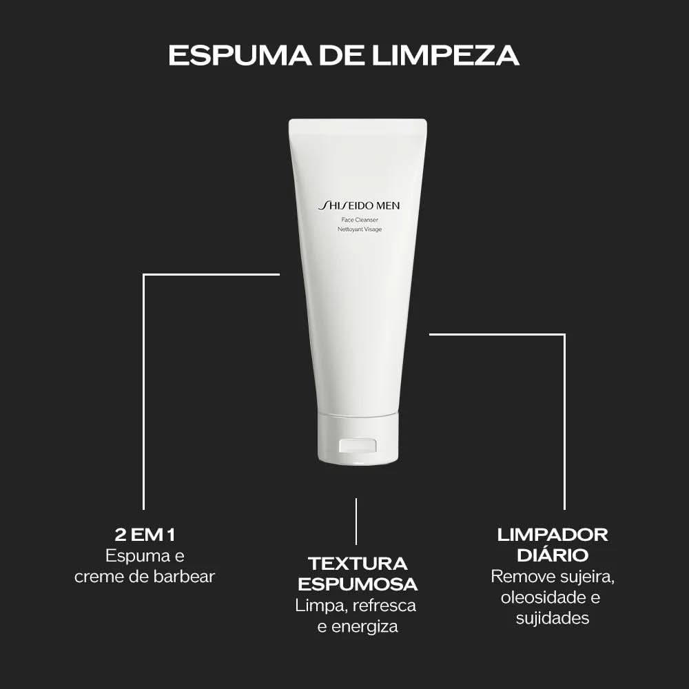 Shiseido Men Face Cleanser - Espuma De Limpeza e Creme para Barbear
