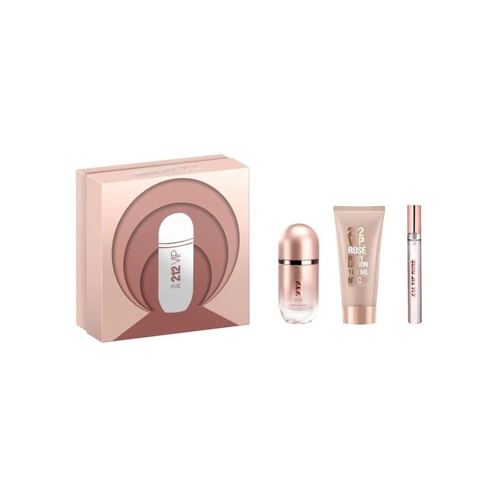 Carolina Herrera Kit 212 VIP Rose Eau de Parfum Feminino + Body Lotion + Travel Size