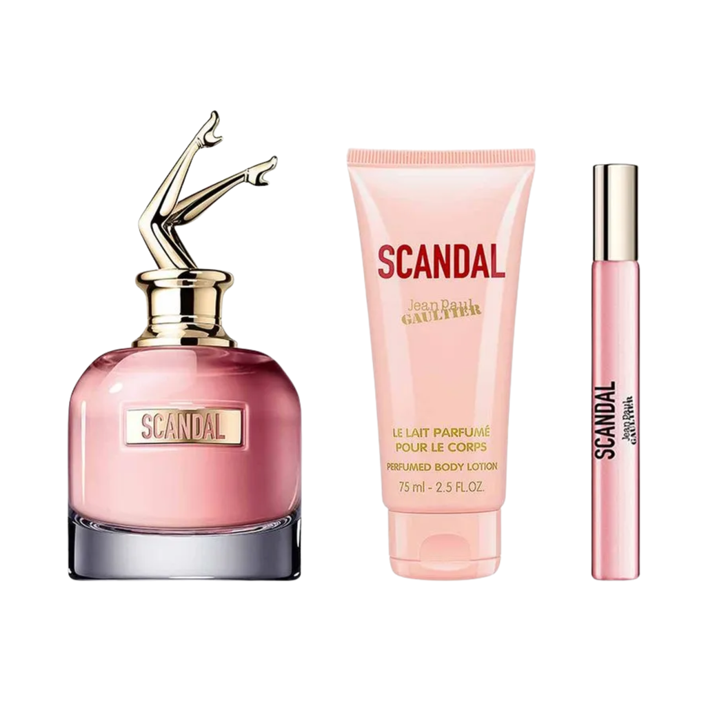Kit Coffret Jean Paul Gaultier Scandal Eau de Parfum + Body Lotion + Travel Spray
