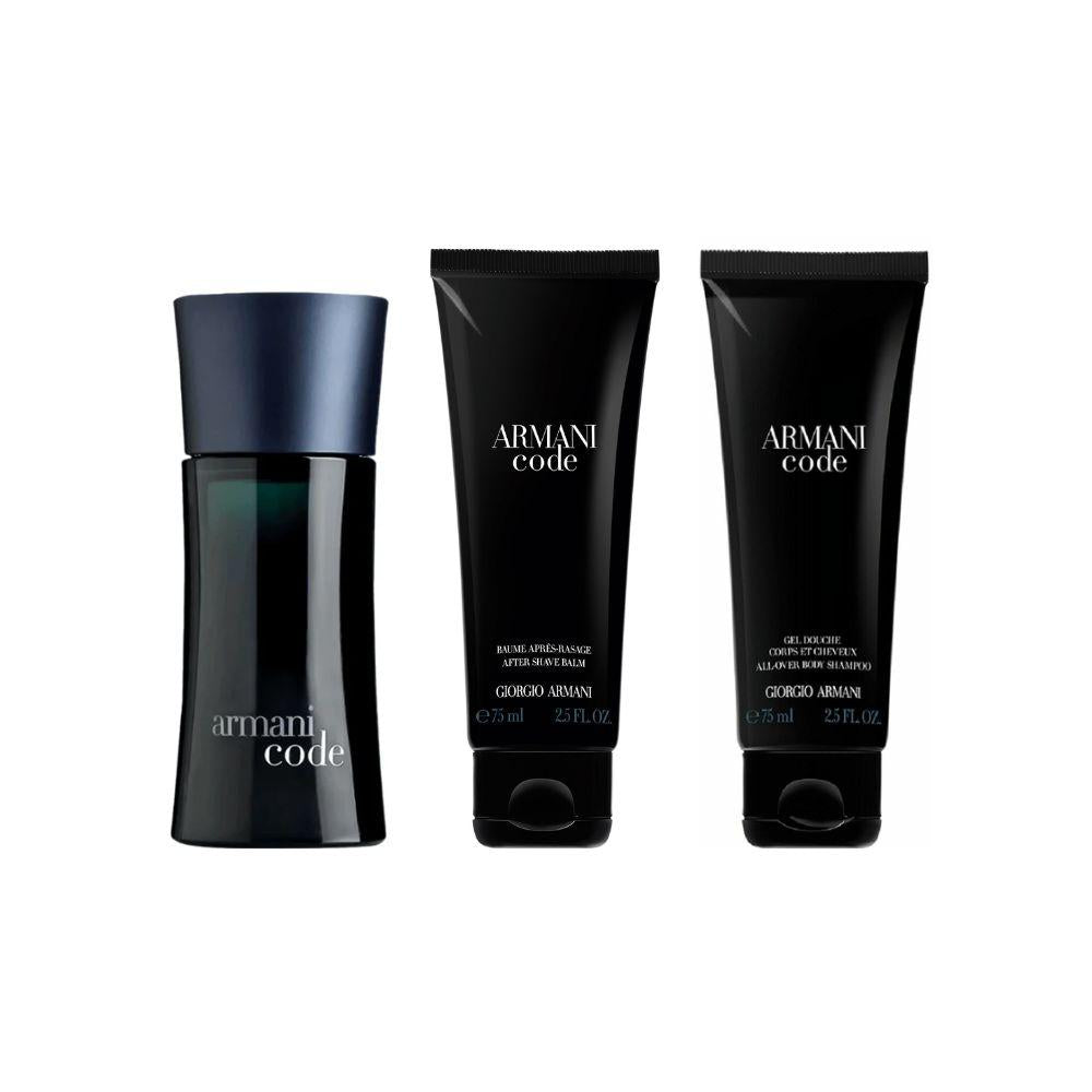 Giorgio Armani Kit Black Code Eau de Toilette Masculino + After Shave + Gel Douche