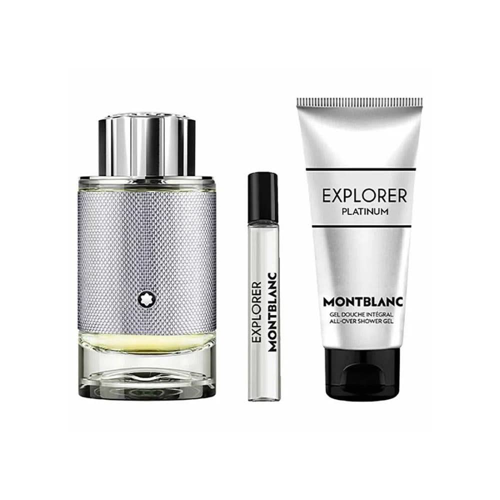 Montblanc Kit Explorer Platinum Masculino + Travel + Shower Gel