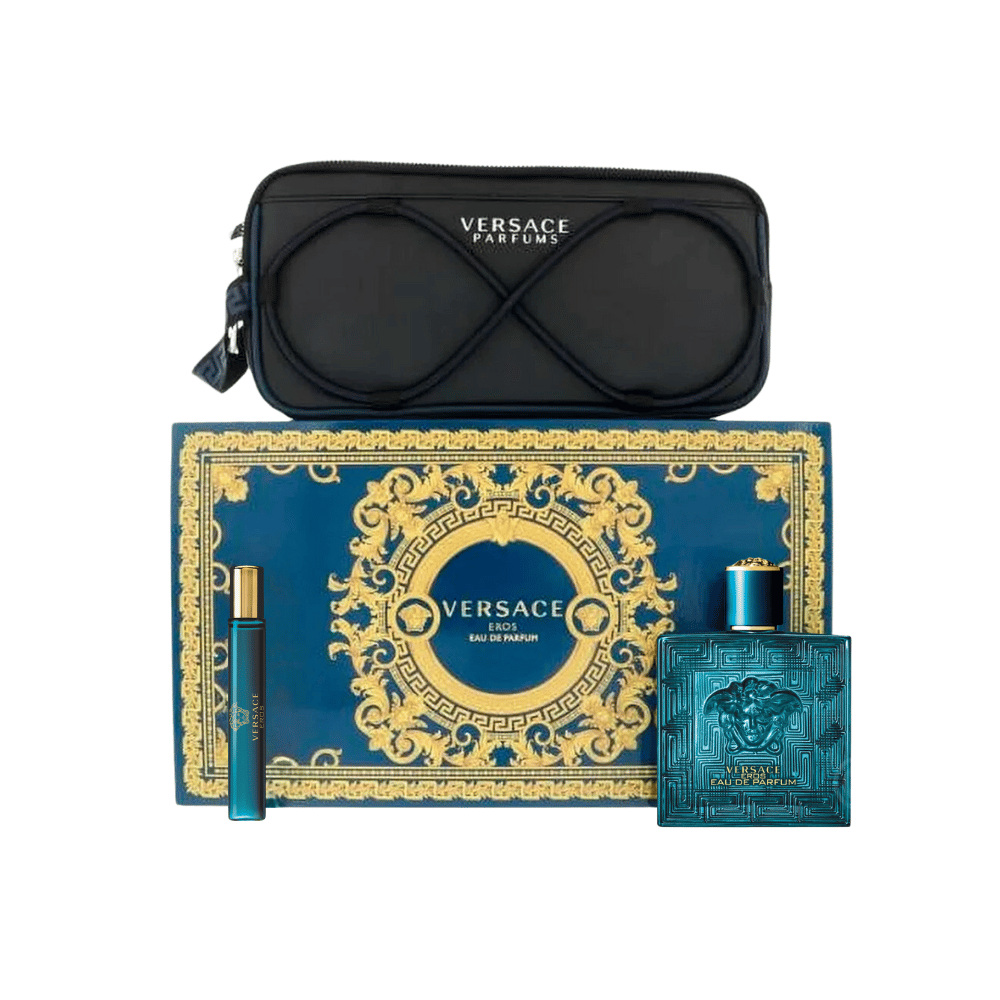 Versace Kit Eros Eau de Parfum 100ml + Travel Size 10ml + Nécessaire Masculino