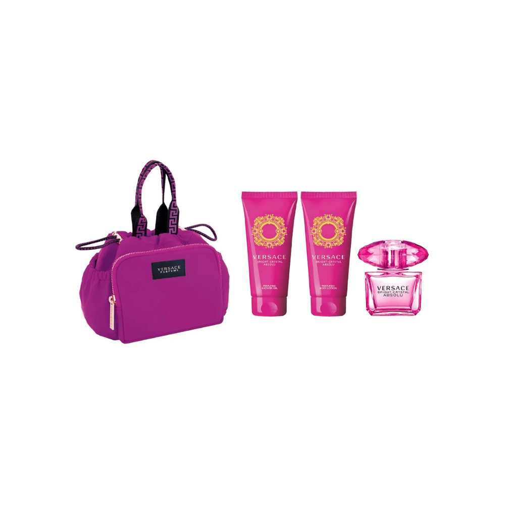 Versace Kit Bright Crys Absolu EDP 90ml + Body Lotion 100ml + Gel de Banho 100ml + Nécessaire Feminino