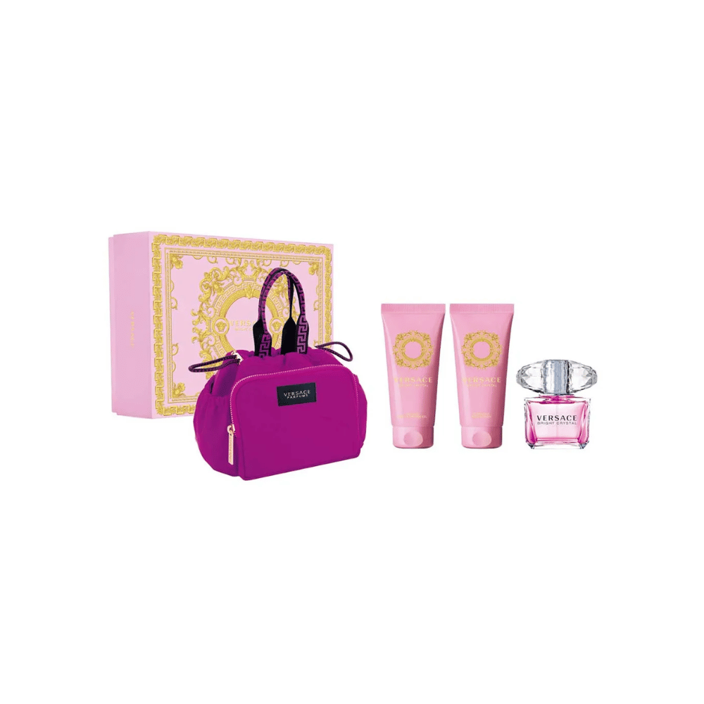 Versace Kit Bright Crystal EDT 90ml + Gel de Banho 100ml + Body Lotion 100ml + Nécessaire Feminino