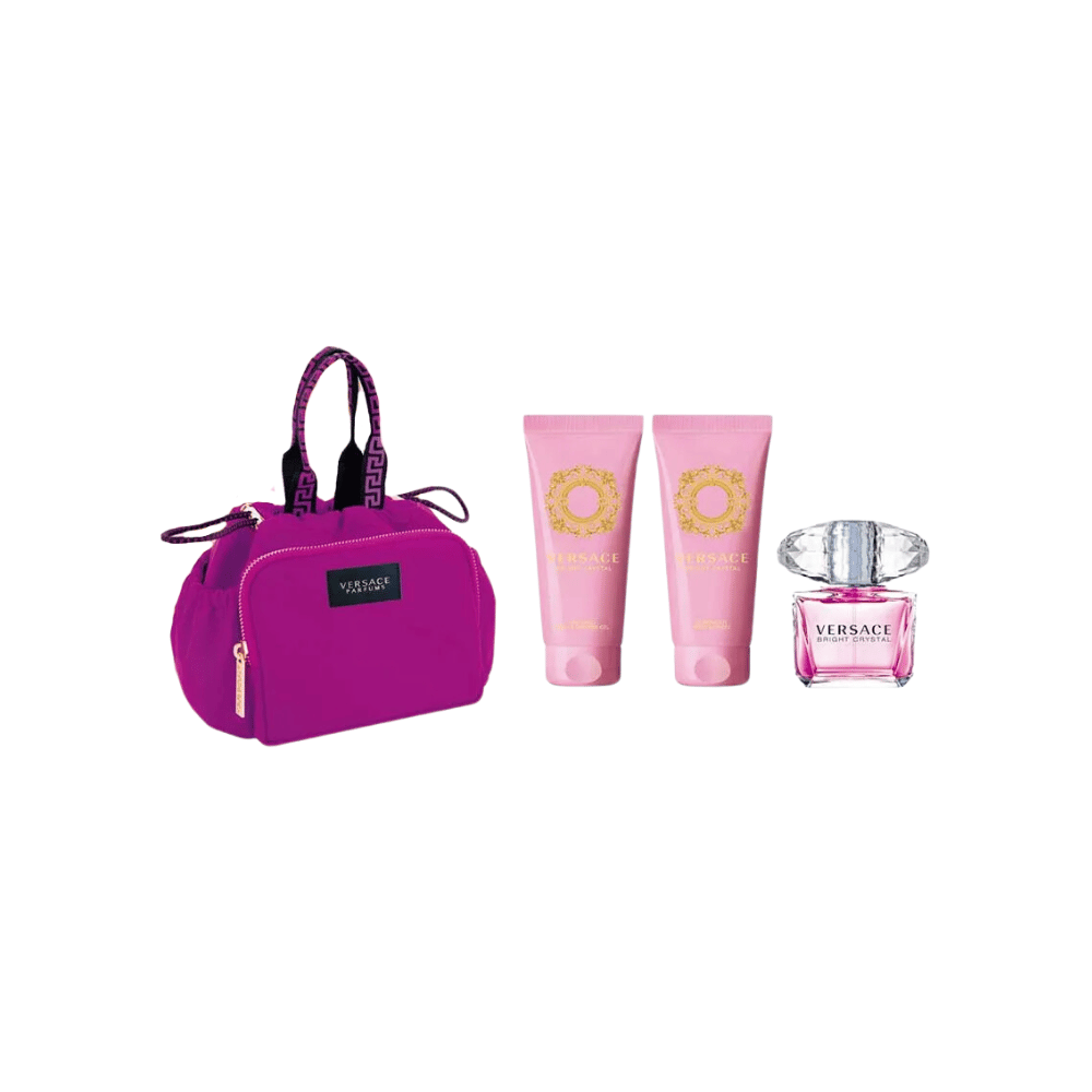 Versace Kit Bright Crystal EDT 90ml + Gel de Banho 100ml + Body Lotion 100ml + Nécessaire Feminino