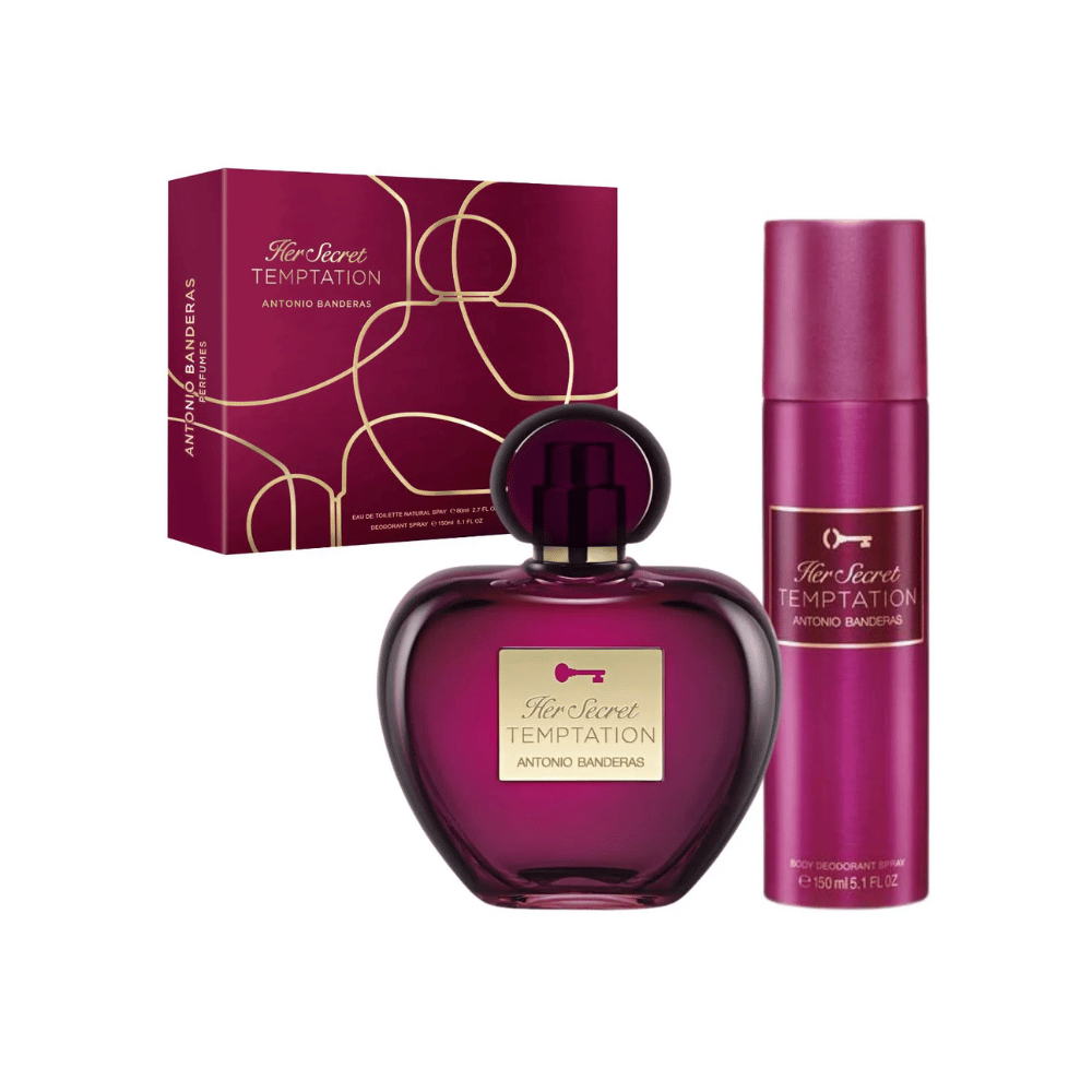 Antonio Banderas Kit Her Secret Temptation Eau de Toilette 80ml + Desodorante Spray 150ml Feminino