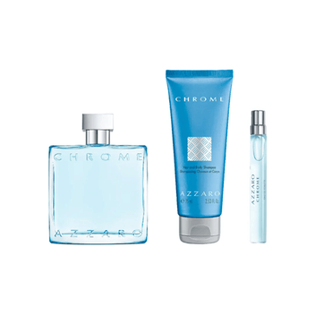 Azzaro Kit Chrome Eau de Toilette Masculino + Travel Size + Shower Gel Imagem principal do produto