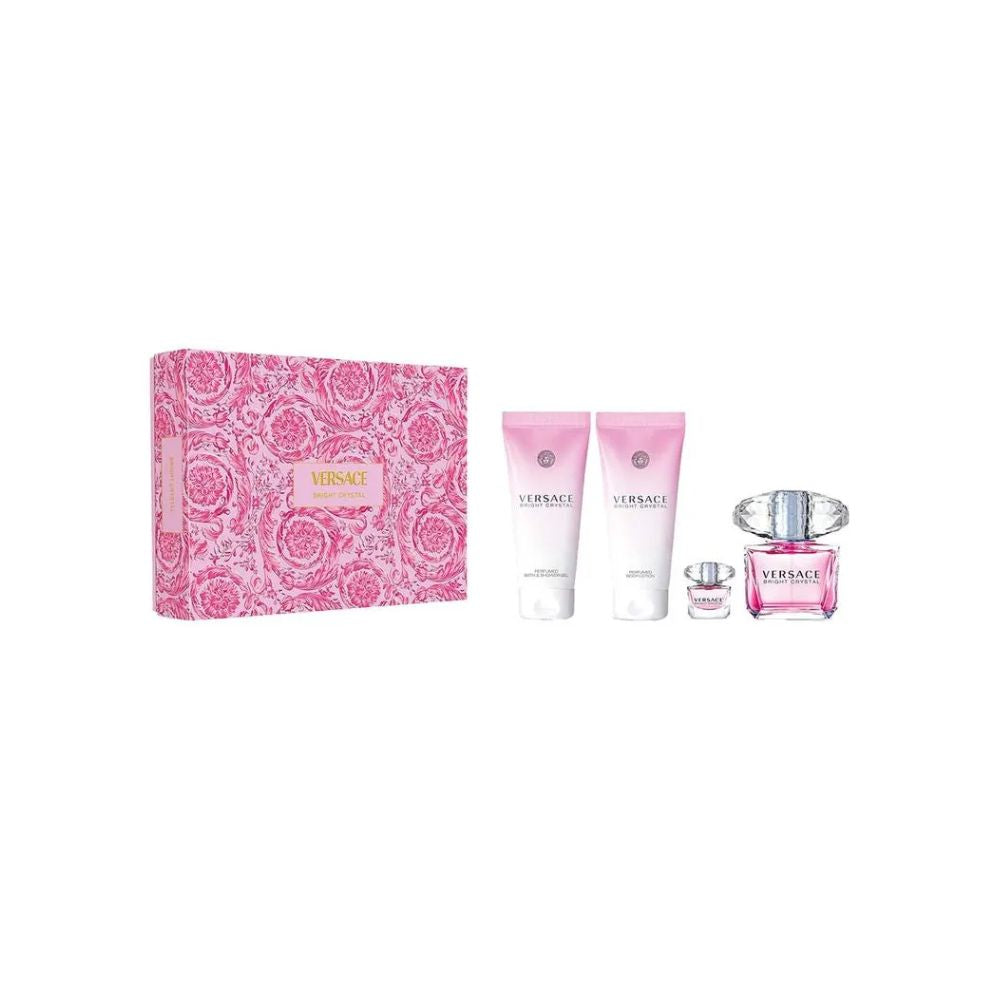 Versace Kit Bright Crystal Eau de Toilette Feminino + Shower Gel + Body Lotion + Miniatura