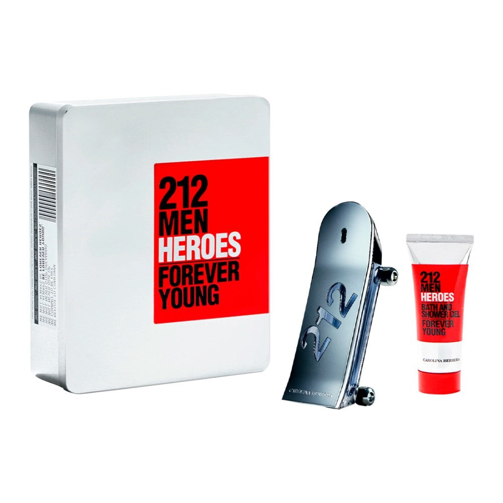 Carolina Herrera Kit 212 Heroes Forever Young + Shower Gel Eau De Toilette Masculino