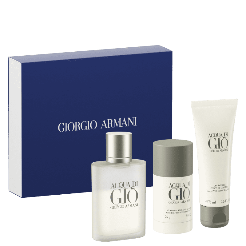 Giorgio Armani Kit Acqua Di Gio+After Shave Balm+Deodorant Stick Eau de Toilette Masculino